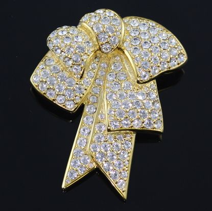 Fabulous Nolan Miller Swarovski Crystal Bow Brooch