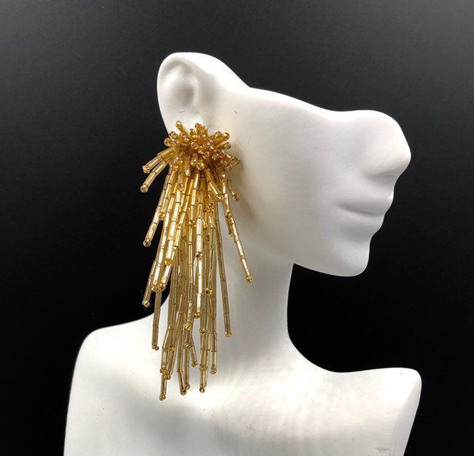 Bugle hot sale bead earrings