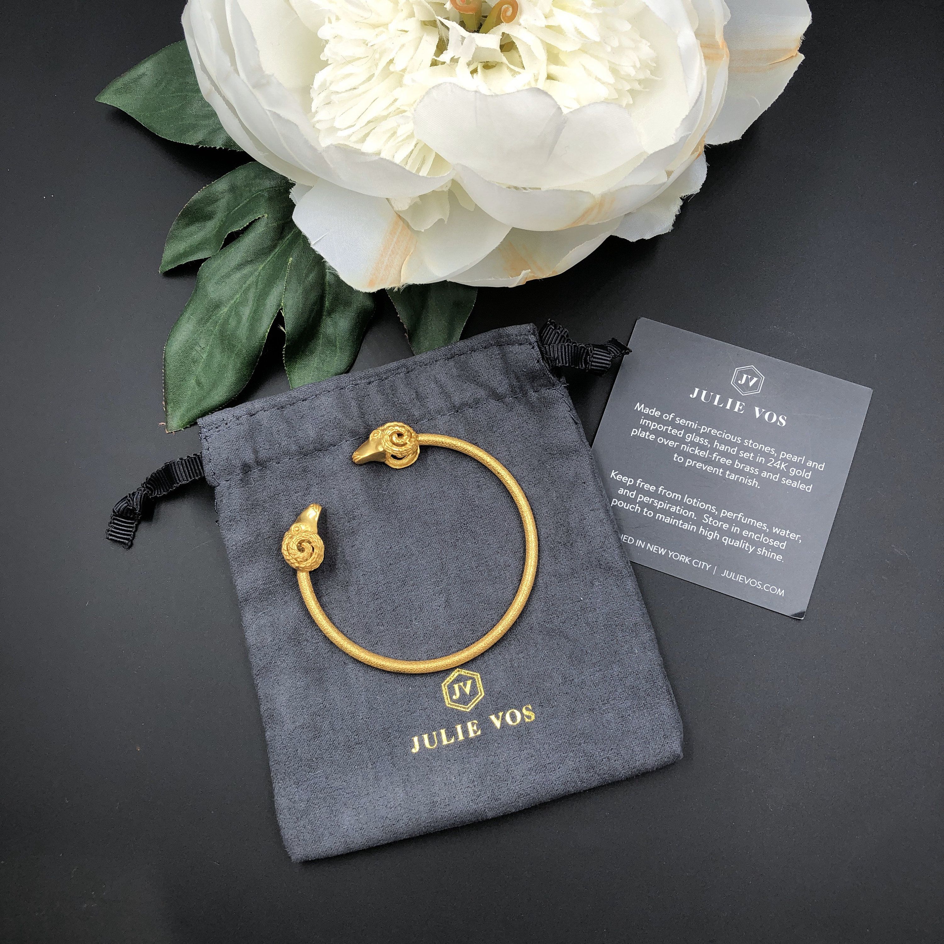 Julie Vos Etruscan Style Gold Ram Bangle Bracelet