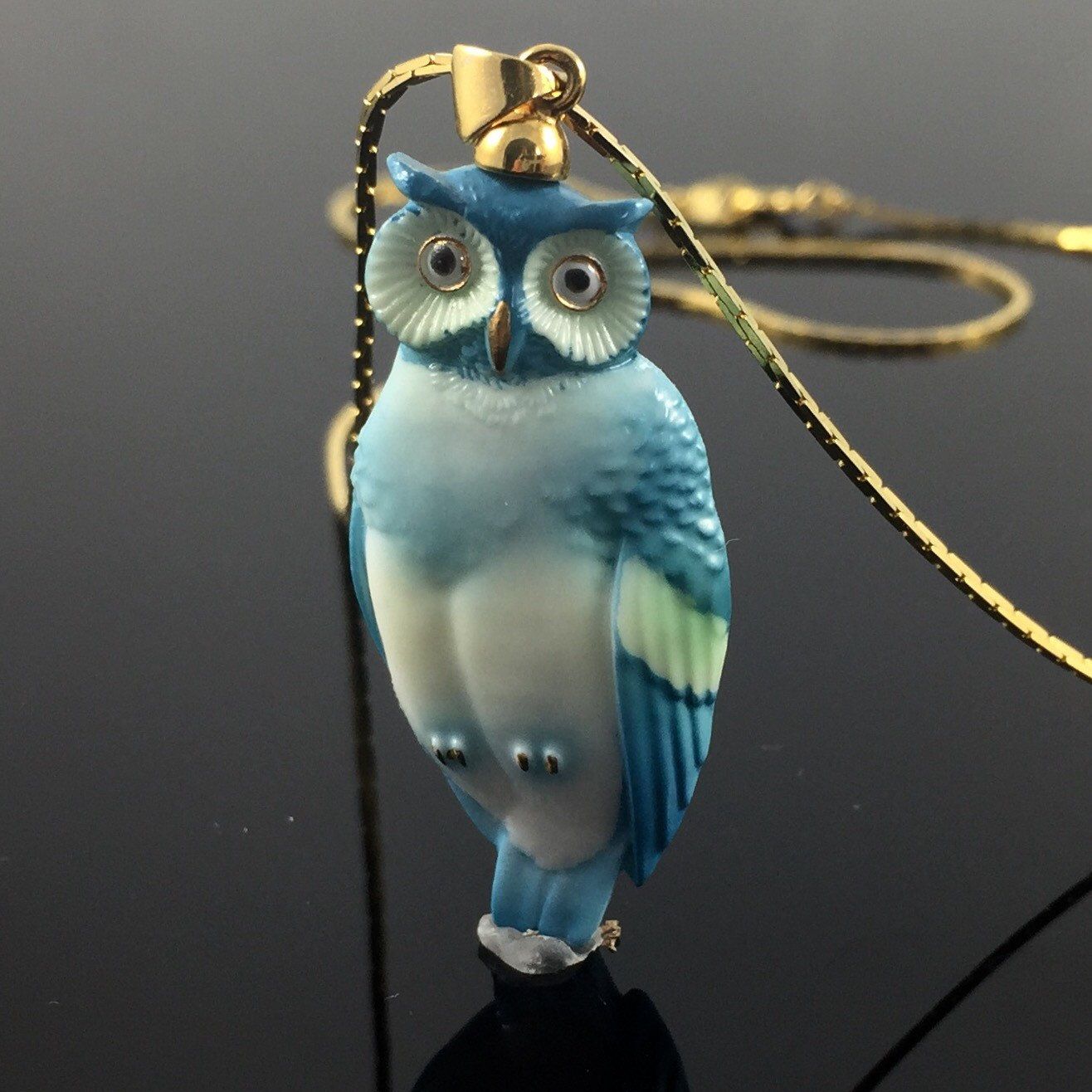 Blue deals owl necklace