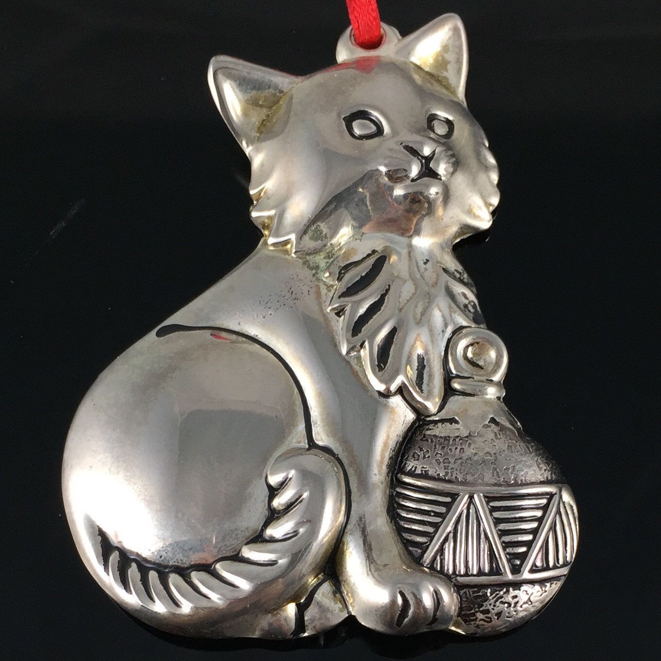Details about   Gorham Cat Ornament 3" Tall Quality Silver Plate 